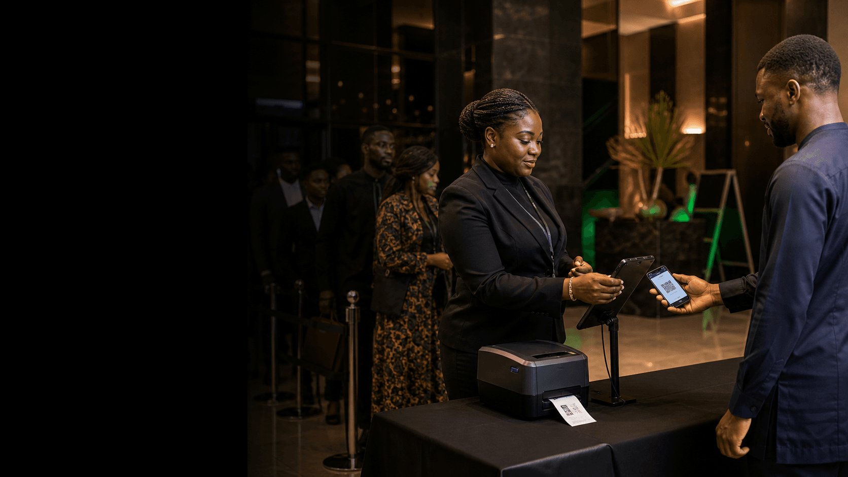 Event team checking in guests with the Asterixify MAFS platform