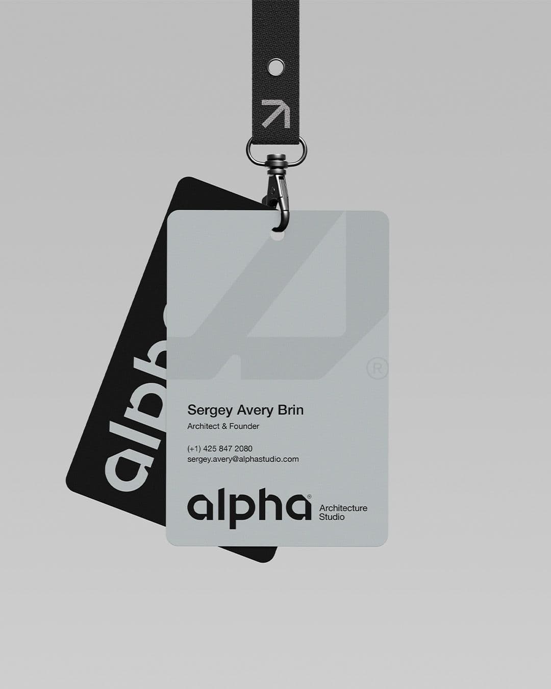 Premium Asterixify NFC badge with frosted glass finish on lanyard — enterprise solution Ghana